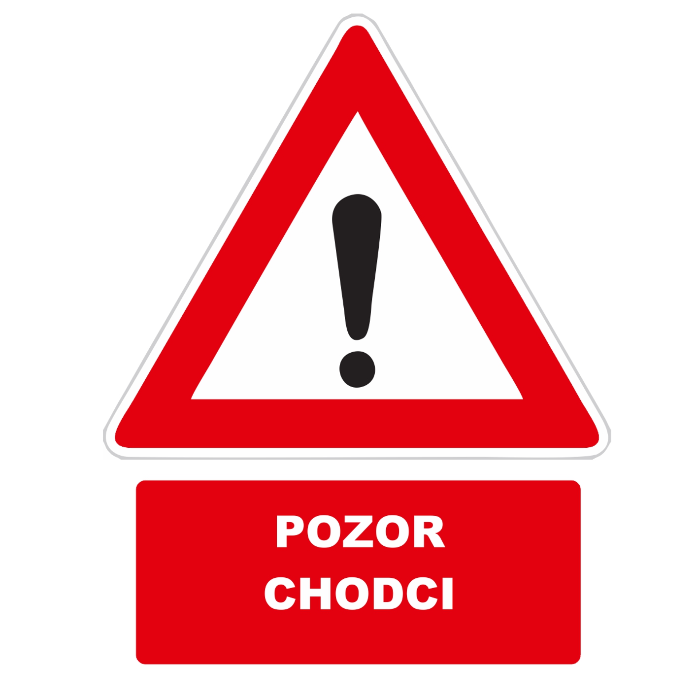 Pozor chodci samolepka