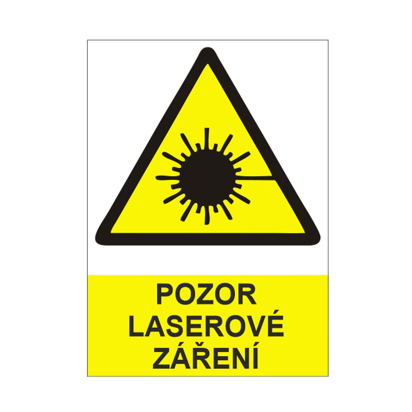 Pozor laserové záření samolepka
