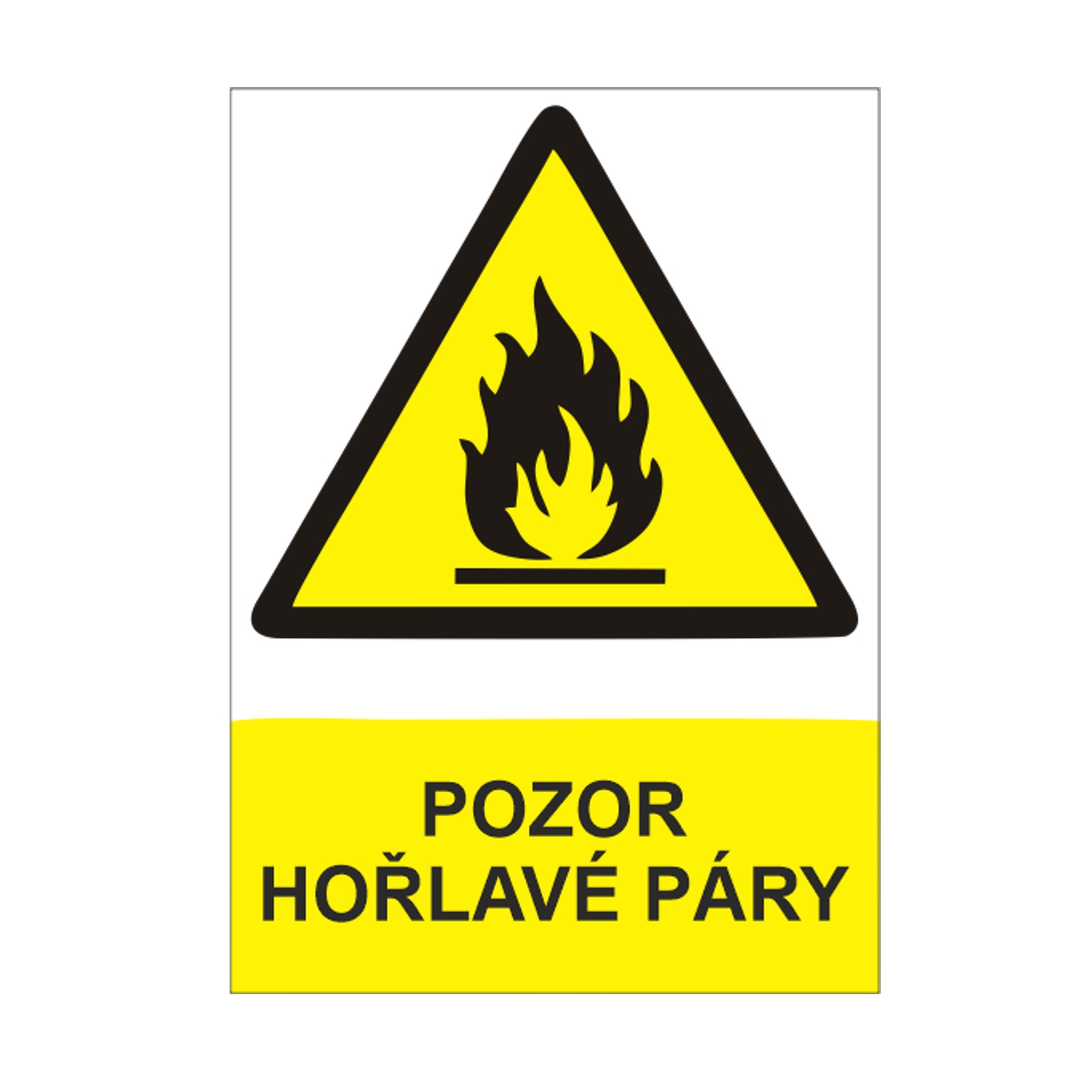 Pozor hořlavé páry samolepka